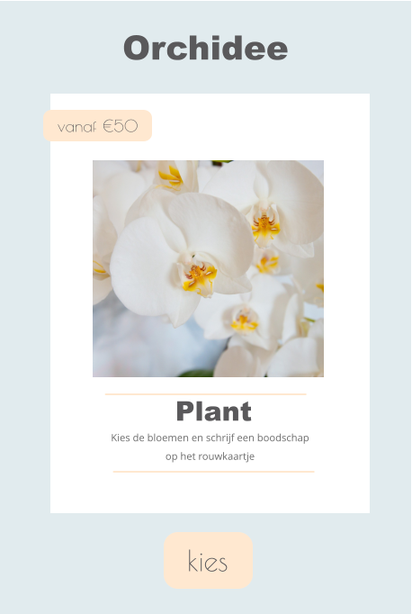 kies Orchidee vanaf €50 Plant Kies de bloemen en schrijf een boodschap op het rouwkaartje